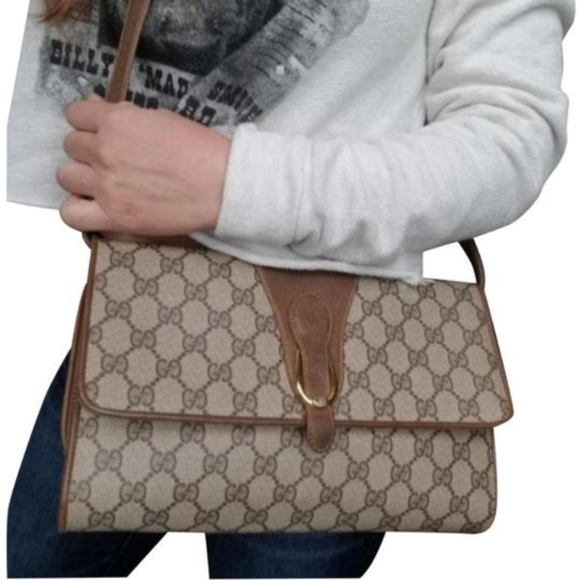 Authentic Vintage Gucci GG Monogram Supreme Two Way Clutch Crossbody Bag - Picture 1 of 11